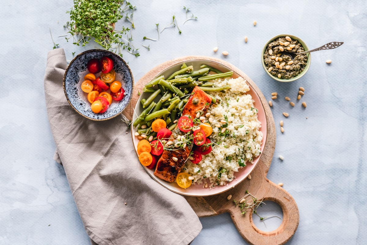 Heart-healthy meal preparation with fresh vegetables and cooking demonstration